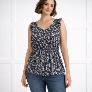 ✨ LOFT Floral Sleeveless Blouse Size 14 Like New ✨